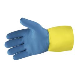 28-Mil Blue Neoprene Over Yellow Latex Gloves