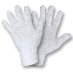 Standard Weight Bleached White String Knit Gloves