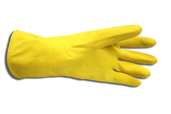 12 Dozen Case - 16 Mil Yellow Flock Lined Latex Gloves